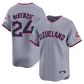 Boles C.Guardians #24 Triston McKenzie Player Gray Road Limited Home Game Stitched Jerseys
