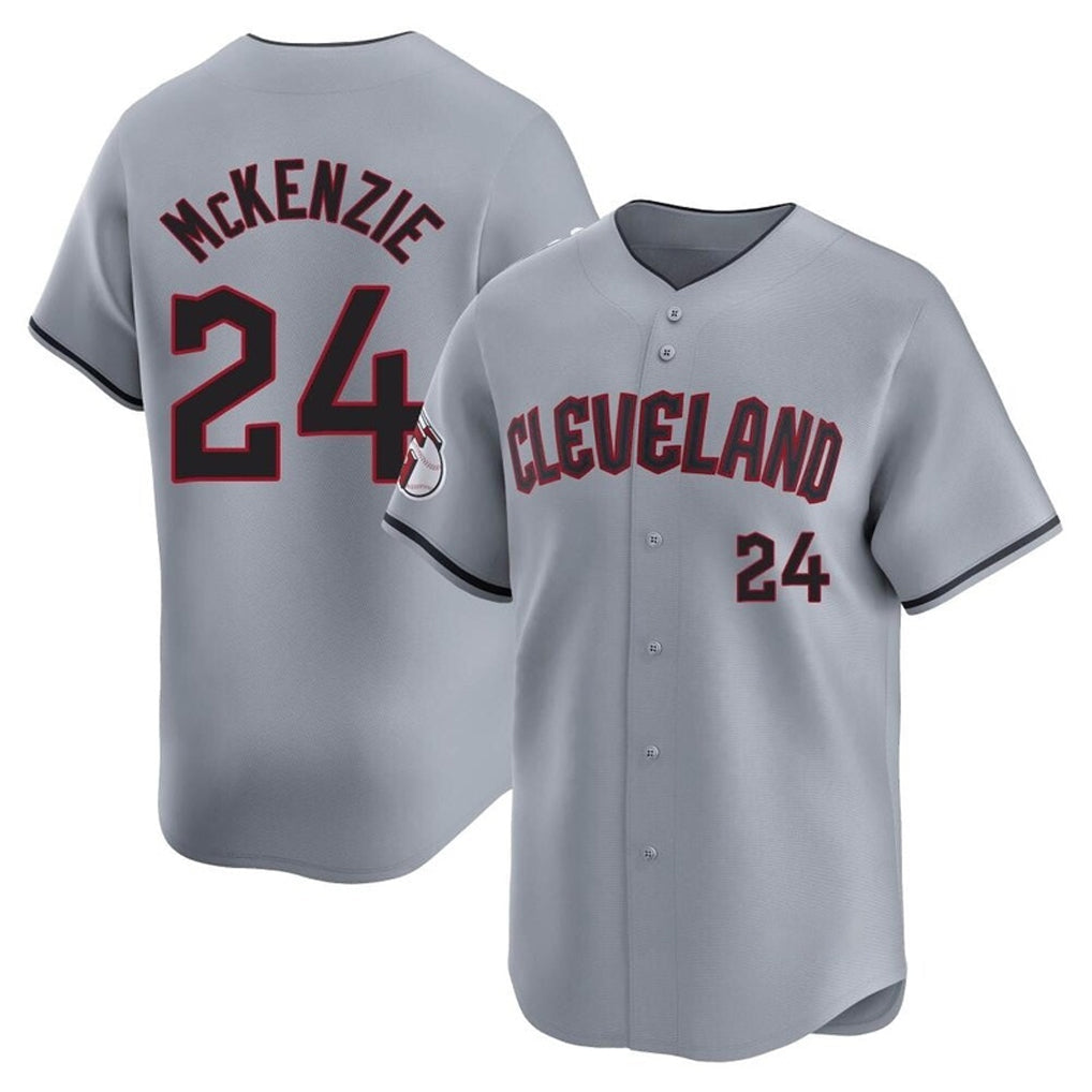 Boles C.Guardians #24 Triston McKenzie Player Gray Road Limited Home Stitched Jerseys