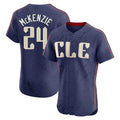 Boles C.Guardians #24 Triston McKenzie Player Navy City Connect Limited Elite Home Stitched Jerseys