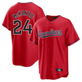 Boles C.Guardians #24 Triston McKenzie Player Red Home Game Stitched Jerseys