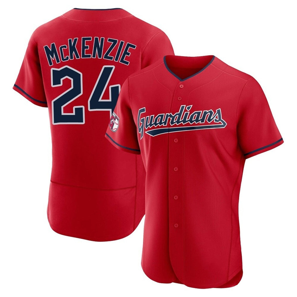 Boles C.Guardians #24 Triston McKenzie Player Red Limited Elite Home Stitched Jerseys