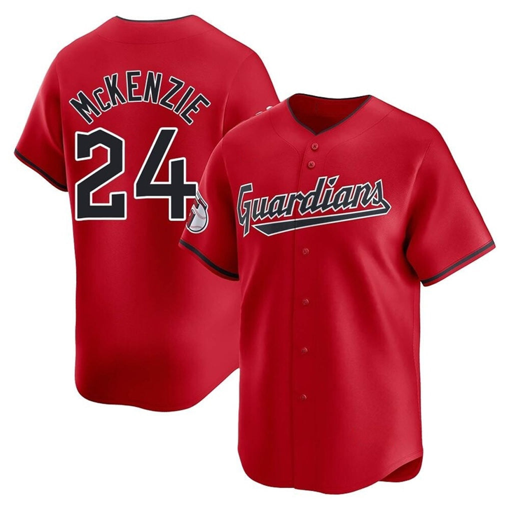 Boles C.Guardians #24 Triston McKenzie Player Red Limited Home Stitched Jerseys