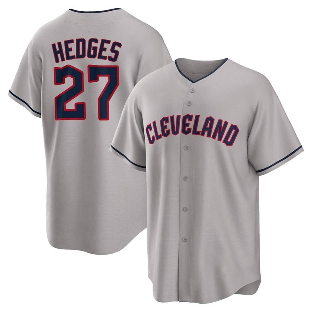Boles C.Guardians #27 Austin Hedges Player Gray Game Home Stitched Jerseys