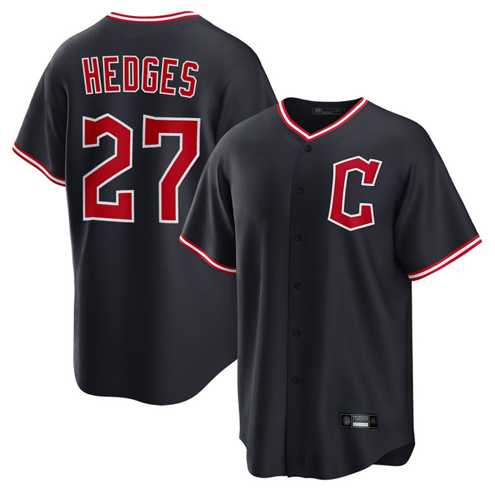 Boles C.Guardians #27 Austin Hedges Player Navy Game Home Stitched Jerseys