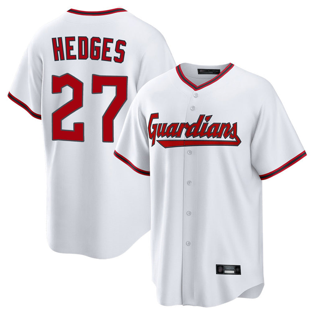 Boles C.Guardians #27 Austin Hedges Player White Game Home Stitched Jerseys