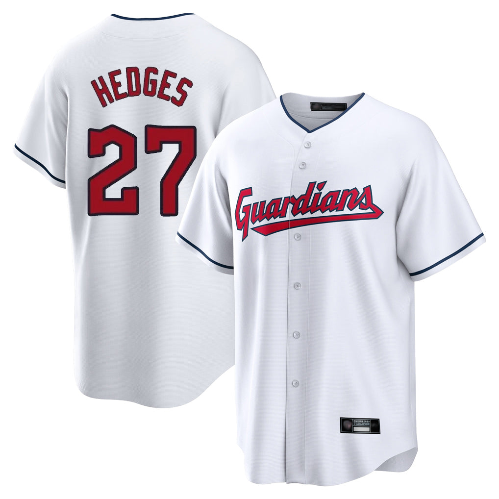 Boles C.Guardians #27 Austin Hedges Player White Home Game Stitched Jerseys