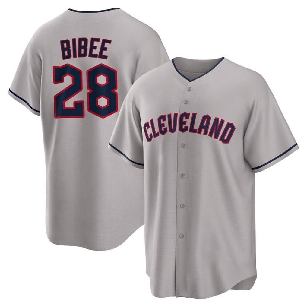 Boles C.Guardians #28 Tanner Bibee Player Gray Game Home Stitched Jerseys