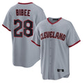 Boles C.Guardians #28 Tanner Bibee Player Gray Home Game Stitched Jerseys