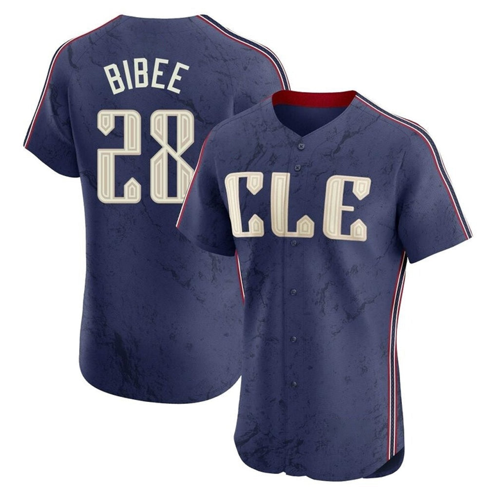 Boles C.Guardians #28 Tanner Bibee Player Navy City Connect Limited Elite Home Stitched Jerseys