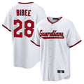 Boles C.Guardians #28 Tanner Bibee Player White Game Home Stitched Jerseys