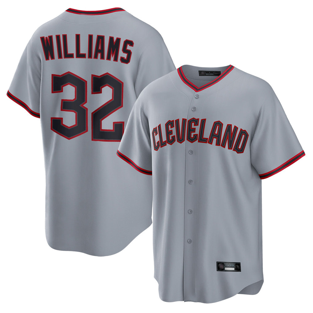 Boles C.Guardians #32 Gavin Williams Player Gray Home Game Stitched Jerseys