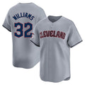 Boles C.Guardians #32 Gavin Williams Player Gray Road Limited Home Stitched Jerseys