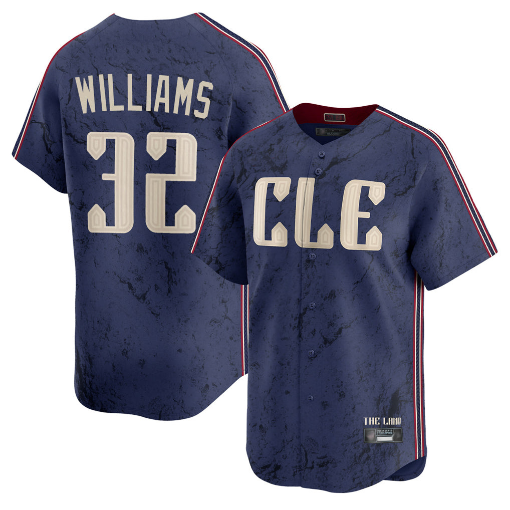 Boles C.Guardians #32 Gavin Williams Player Navy City Connect Limited Home Stitched Jerseys