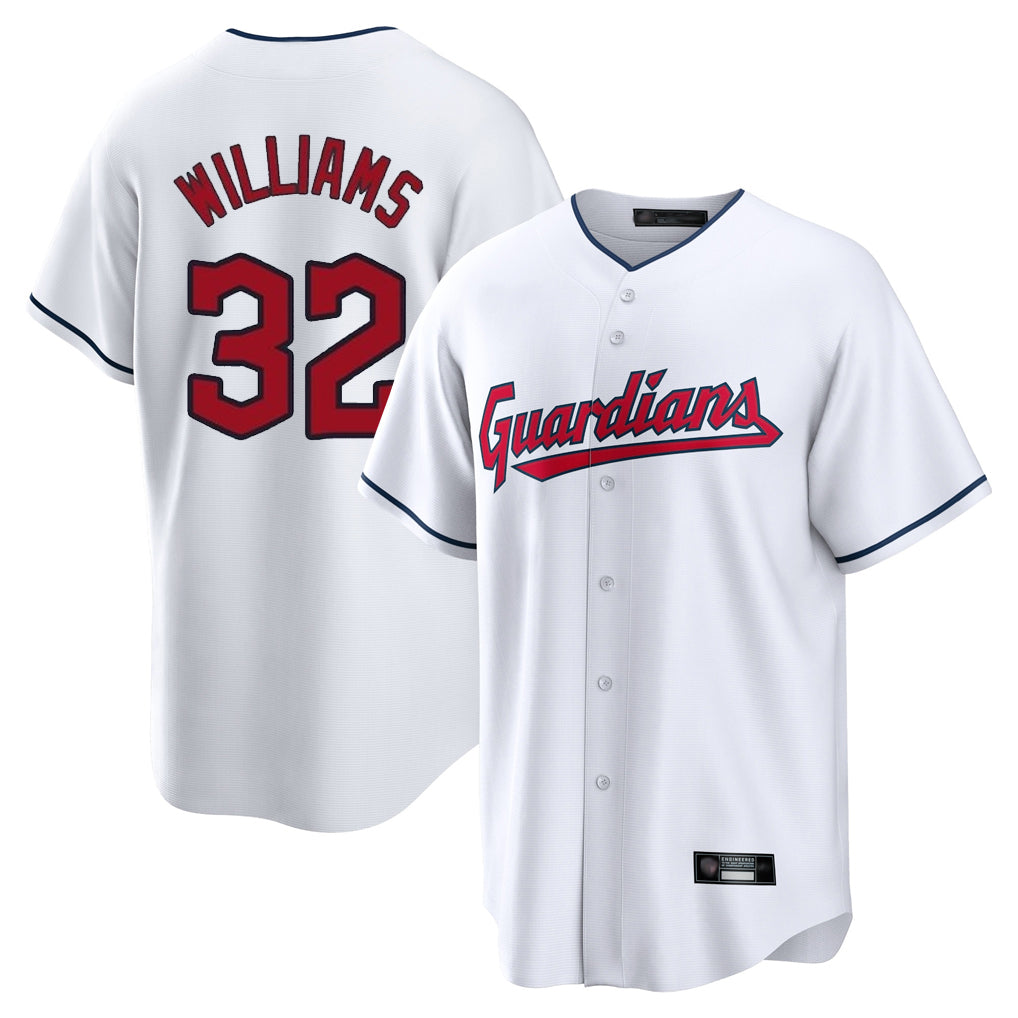 Boles C.Guardians #32 Gavin Williams Player White Home Game Stitched Jerseys