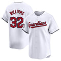 Boles C.Guardians #32 Gavin Williams Player White Limited Home Stitched Jerseys
