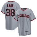 Boles C.Guardians #38 Steven Kwan Player Gray Home Game Stitched Jerseys