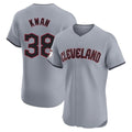 Boles C.Guardians #38 Steven Kwan Player Gray Road Limited Elite Home Stitched Jerseys
