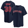 Boles C.Guardians #38 Steven Kwan Player Navy Game Home Stitched Jerseys
