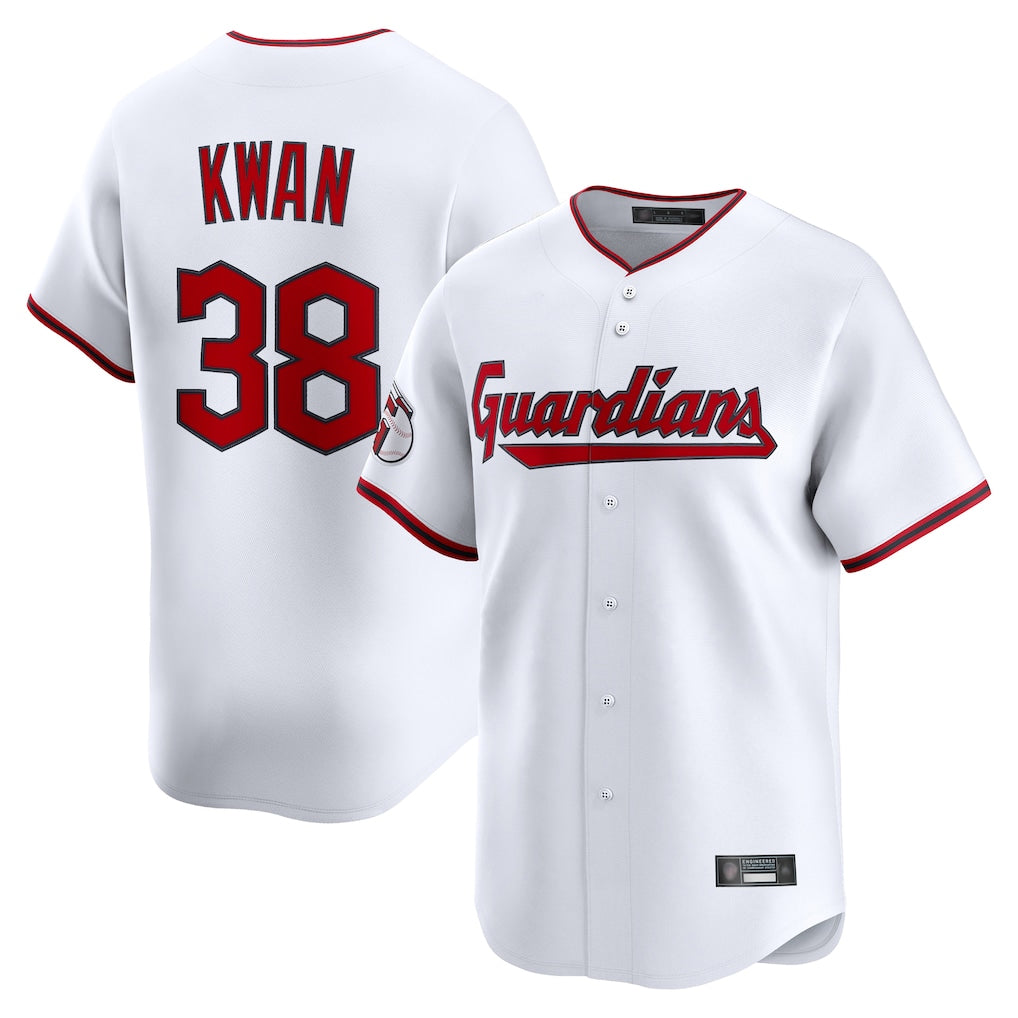 Boles C.Guardians #38 Steven Kwan Player White Limited Home Game Stitched Jerseys