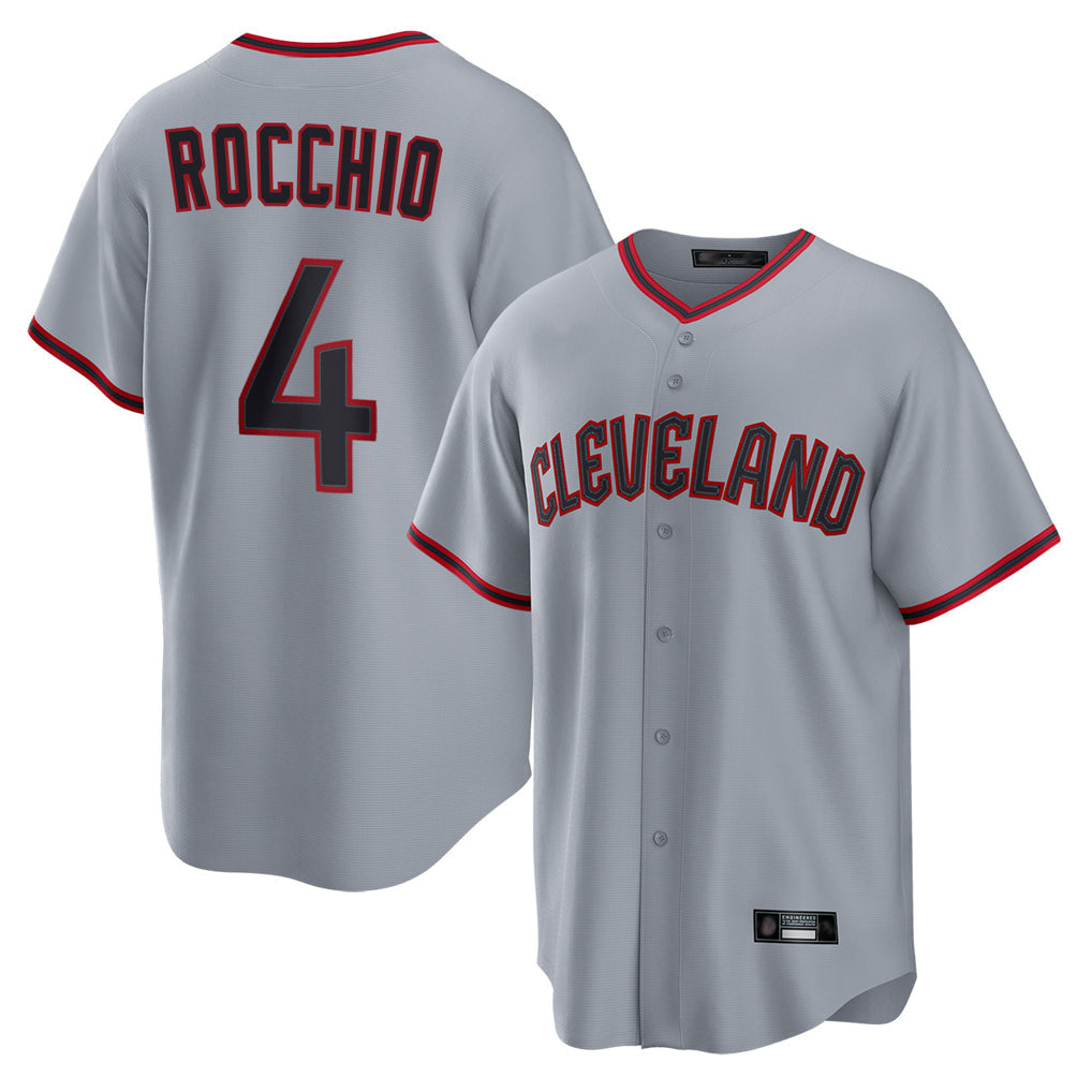 Boles C.Guardians #4 Brayan Rocchio Player Gray Home Game Stitched Jerseys
