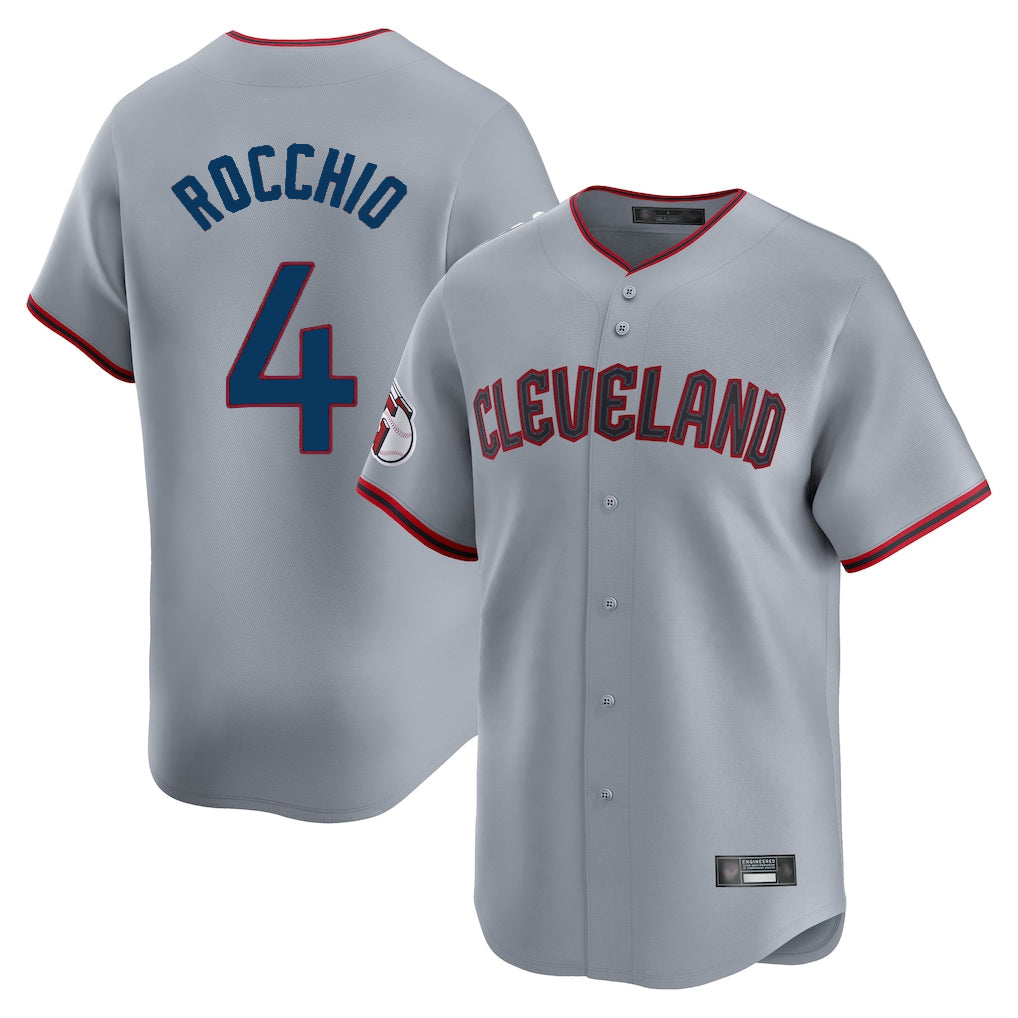 Boles C.Guardians #4 Brayan Rocchio Player Gray Road Limited Home Game Stitched Jerseys
