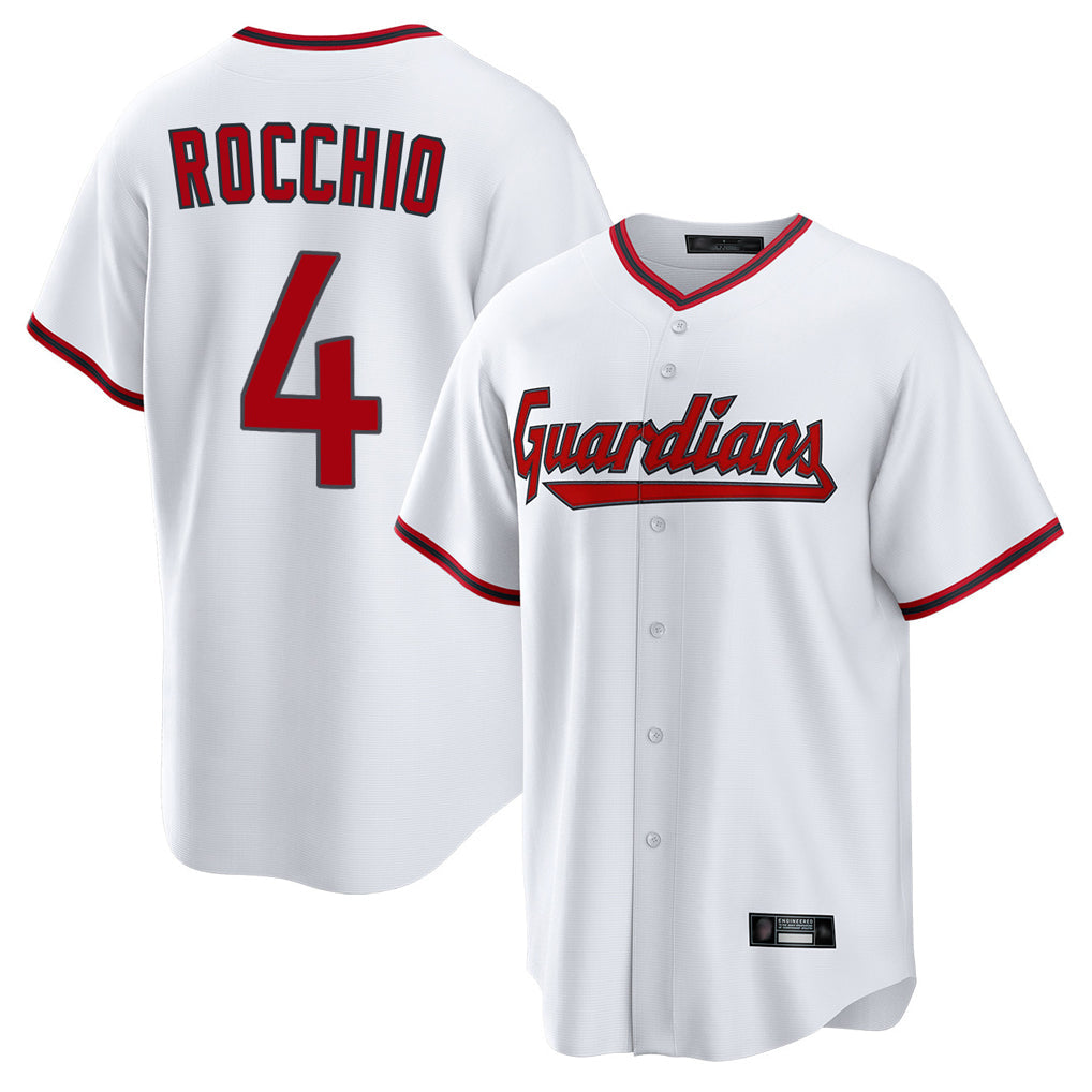 Boles C.Guardians #4 Brayan Rocchio Player White Game Home Stitched Jerseys