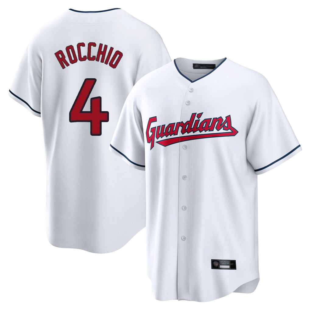 Boles C.Guardians #4 Brayan Rocchio Player White Home Game Stitched Jerseys