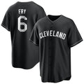 Boles C.Guardians #6 David Fry Player Black Home Game Stitched Jerseys