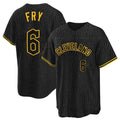 Boles C.Guardians #6 David Fry Player Black Snake Skin City Home Game Stitched Jerseys