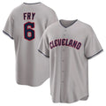 Boles C.Guardians #6 David Fry Player Gray Game Home Stitched Jerseys