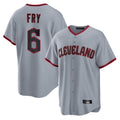 Boles C.Guardians #6 David Fry Player Gray Home Game Stitched Jerseys