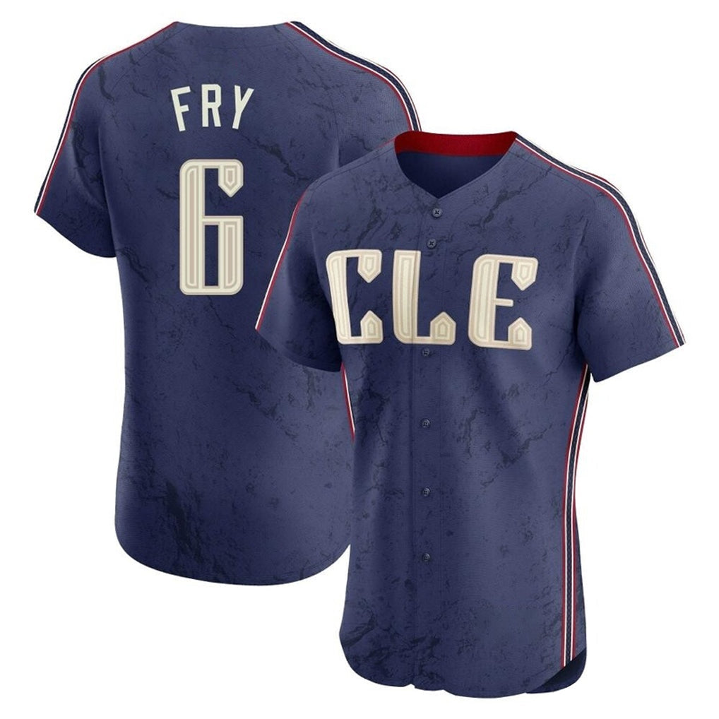 Boles C.Guardians #6 David Fry Player Navy City Connect Limited Elite Home Stitched Jerseys