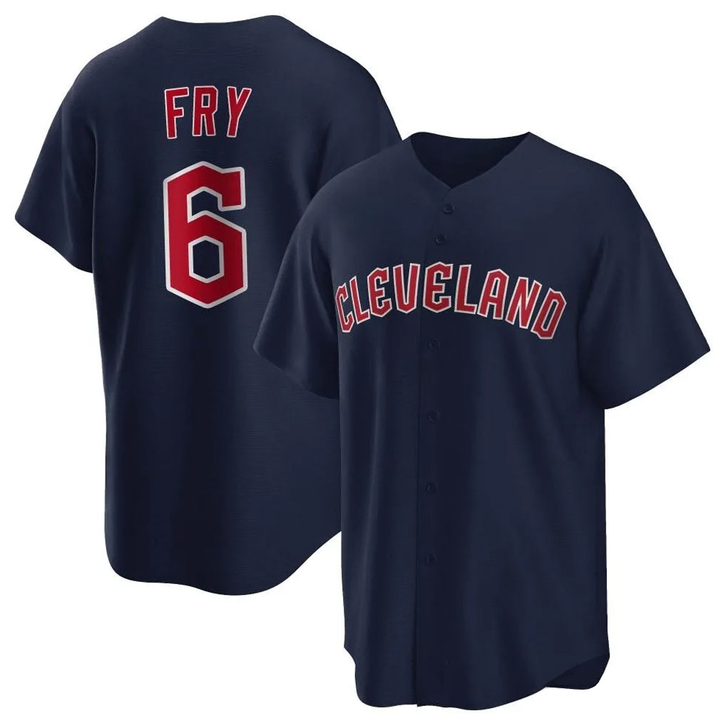 Boles C.Guardians #6 David Fry Player Navy Game Home Stitched Jerseys