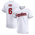Boles C.Guardians #6 David Fry Player White Limited Elite Home Stitched Jerseys