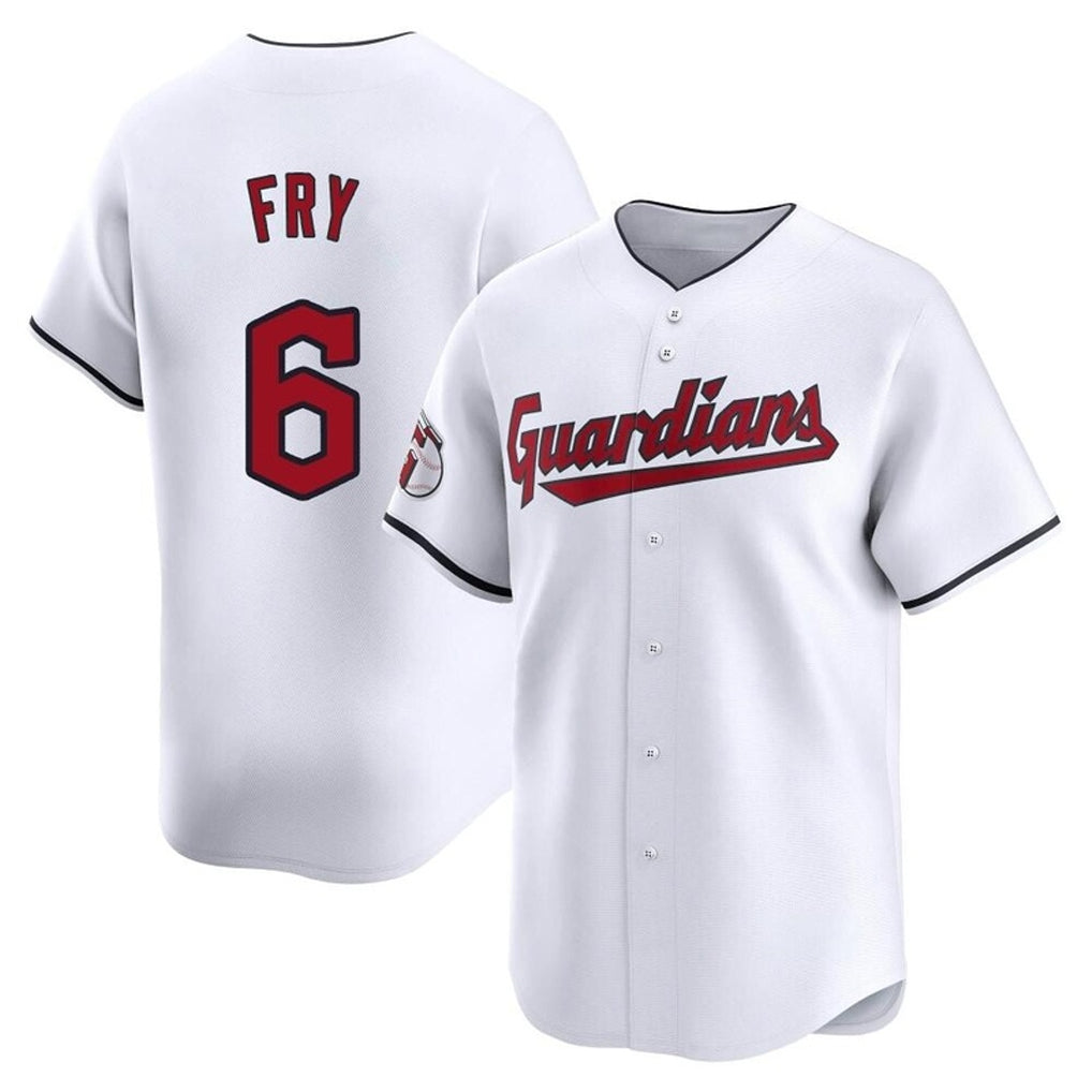 Boles C.Guardians #6 David Fry Player White Limited Home Stitched Jerseys