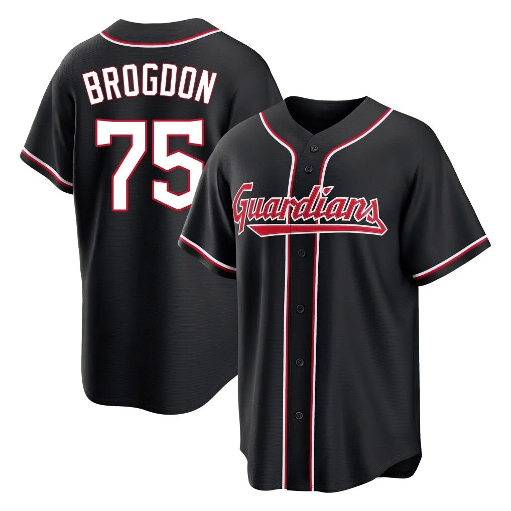 Boles C.Guardians #75 Connor Brogdon Player Black Fashion Out Home Game Stitched Jerseys