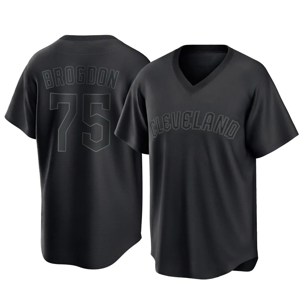 Boles C.Guardians #75 Connor Brogdon Player Black T-shirt Home Game Stitched Jerseys