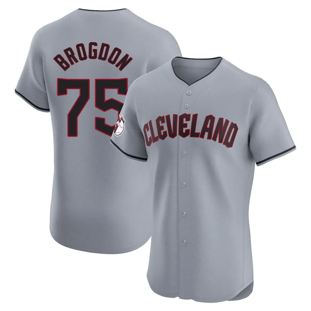 Boles C.Guardians #75 Connor Brogdon Player Gray Road Limited Elite Home Stitched Jerseys