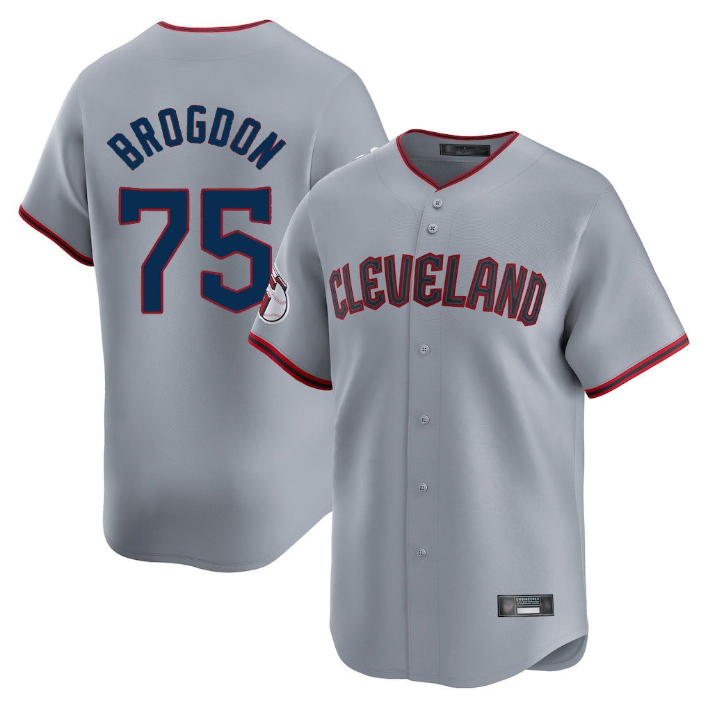 Boles C.Guardians #75 Connor Brogdon Player Gray Road Limited Home Game Stitched Jerseys