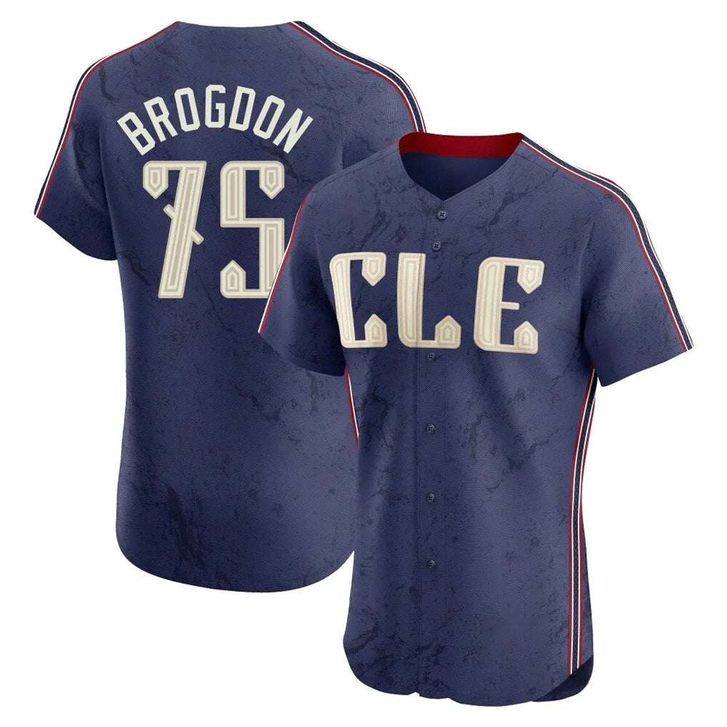 Boles C.Guardians #75 Connor Brogdon Player Navy City Connect Limited Elite Home Stitched Jerseys