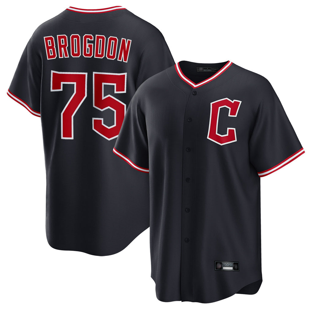 Boles C.Guardians #75 Connor Brogdon Player Navy Home Game Stitched Jerseys