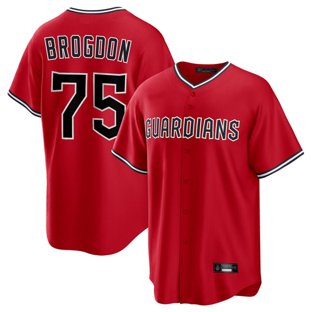 Boles C.Guardians #75 Connor Brogdon Player Red Home Game Stitched Jerseys