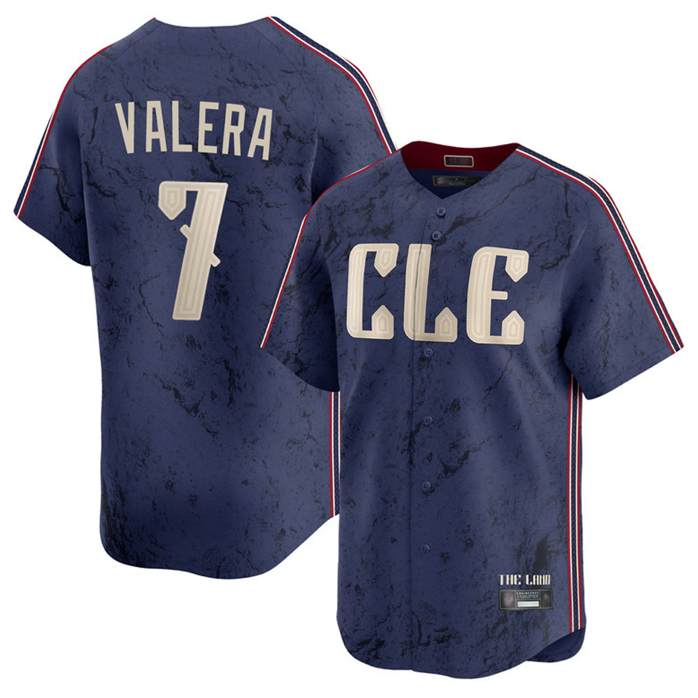 Boles C.Guardians #7 George Valera Player Navy City Connect Limited Home Stitched Jerseys