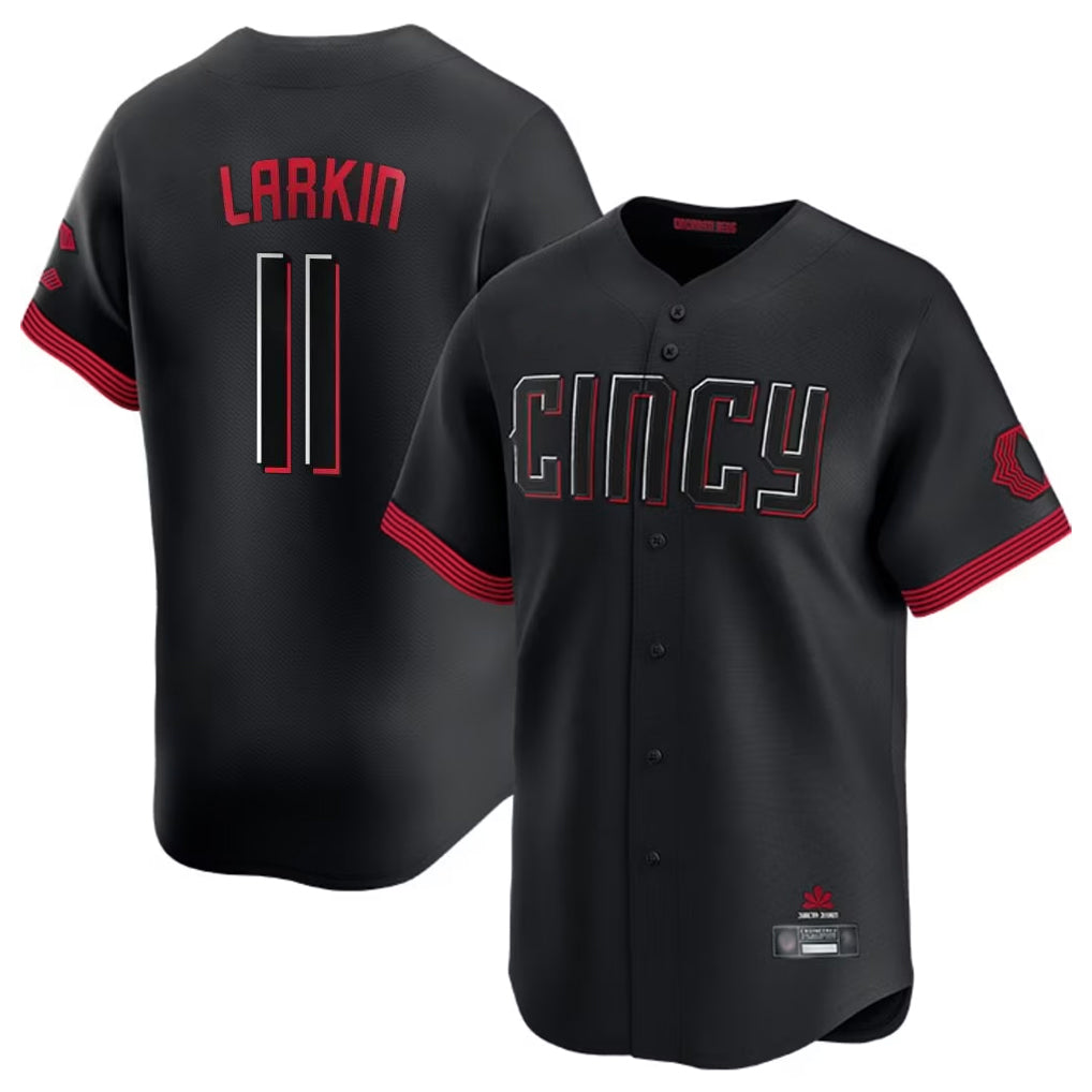 Boles C.Reds #11 Barry Larkin Player Black City Connect Home Limited Stitched Jerseys