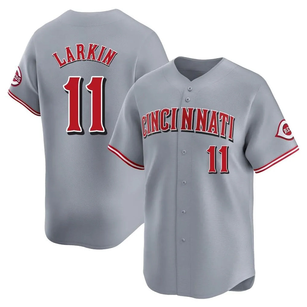 Boles C.Reds #11 Barry Larkin Player Gray Home Limited Stitched Jerseys