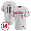 Boles C.Reds #11 Barry Larkin Player Gray Vapor Premier Limited Home Stitched Jerseys