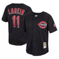 Boles C.Reds #11 Barry Larkin Player Mitchell & Ness Black Throwback Cooperstown Mesh Game Stitched Jerseys