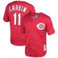 Boles C.Reds #11 Barry Larkin Player Mitchell & Ness Red Throwback Cooperstown Mesh Game Stitched Jerseys