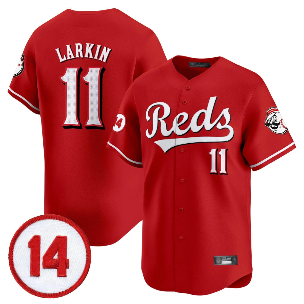 Boles C.Reds #11 Barry Larkin Player Red Vapor Premier Limited Home Stitched Jerseys
