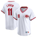Boles C.Reds #11 Barry Larkin Player White Cooperstown Collection Limited T-shirt Home Stitched Jerseys